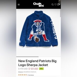 Chalk Line New England Patriots Big Logo Sherpa Jacket
